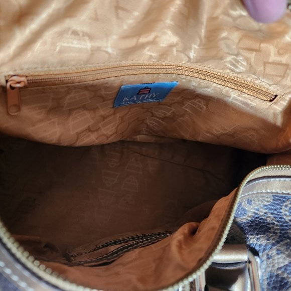 Kathy Van Zeeland Brown Shopper Bag Heart & Crown Metal Handbag - Picture 5 of 6